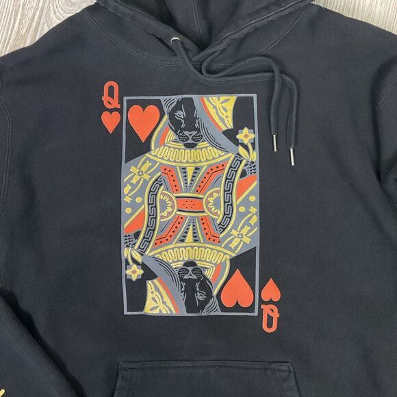 Lions Not Sheep Rebel Queen Black Hoodie Size XL Queen of Hearts Oversized Heavy - Picture 2 of 12
